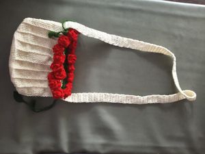 crochet potli rose bag