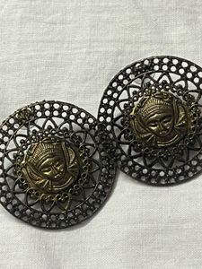Ethnic Oxidized Earrings with Goddess Face