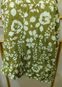 Olive Green Floral Smocked Tube Top