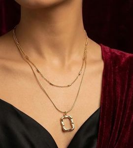 Layered sliver Tone Pendant Necklace