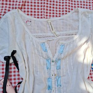 Aesthetic Lace White Top🌷