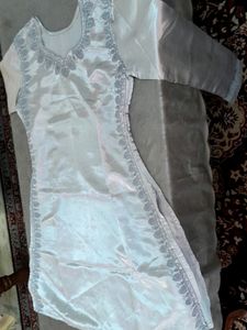 Satin Embroidered Kurta