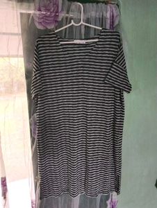 Length37,Striped V-Neck Tunic Top