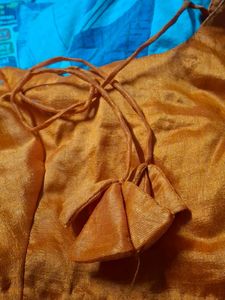 Orange Silk Blouse with Embellishments