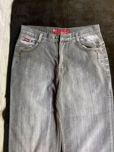 baggy unisex y2k grey wash jeans