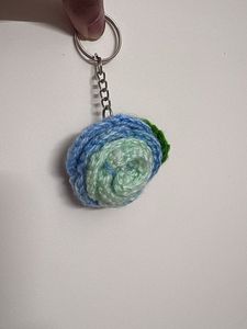 Handmade Crochet Multicolor Flower Keychain Small