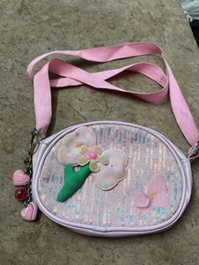 Cute Pink Sequin Sling Bag