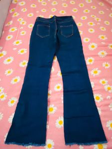 Flared Blue Denim Jeans