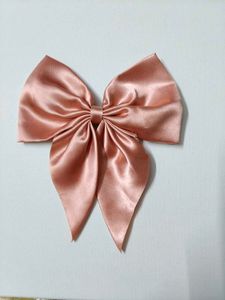 Blush Satin Bow Hair Clip