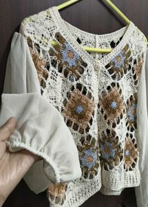 Boho Crochet Button-Up Top