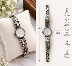 Vintage Floral Engraved Watch
