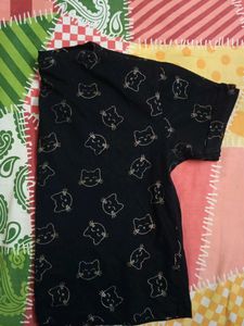 Hello Kitty Print Black T Shirt
