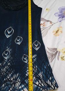 Zero Peacock Print Sleeveless Tunic Dress