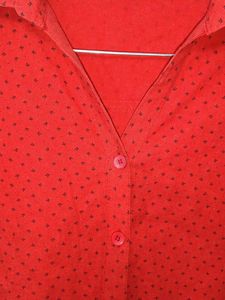 PRICE DROP! Red printed Button-Up Shirt