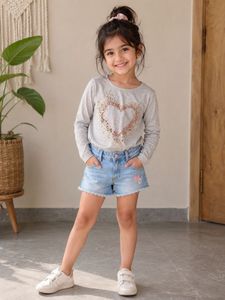 Cute Heart Print Top
