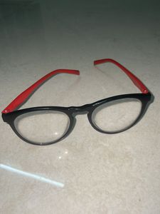 Stylish Black Glasses with Red Accents