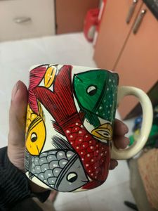Hand-painted Fish Design Ceramic Mug