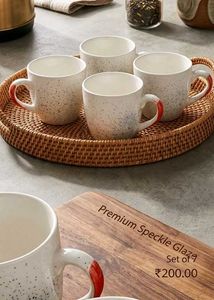 Premium Speckle Ceramic Tea &amp; Coffee Cups - Set