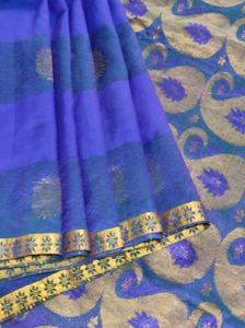 Blue Paisley Saree