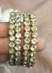 Sparkling Gold Bangles with Crystals pack of 1