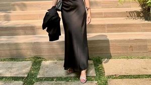 Satin Midi Skirt