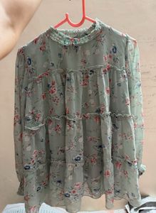 Floral Ruffle Tiered Blouse