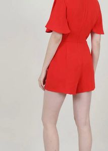 Zara Chic Red Belted Wrap Playsuit