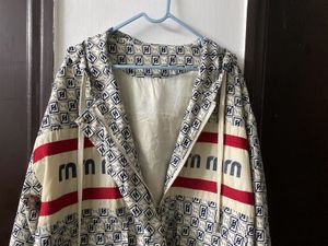 Retro Patterned Windbreaker Jacket