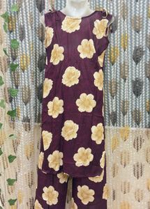 Floral Print Kurta and Palazzo Set