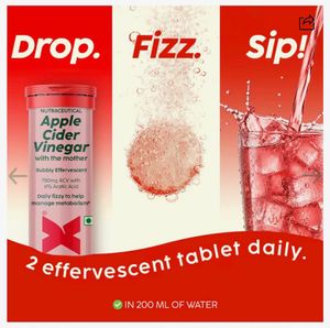 Plix Apple Cider Vinegar Effervescent Tablets