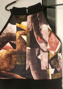 Black Halter Neck Peplum Top
