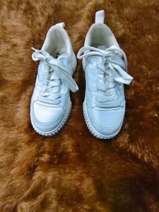 ZARA kids White Lace-Up Sneakers for girls