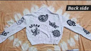 Embroidery baddie style Knit Cardigan