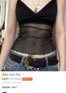 Sheer Polka Dot Cami Top