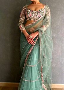 Elegant Embroidered Saree with Blouse