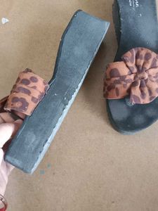Leopard Print Platform Flip Flops