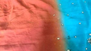 Beautiful Blue &amp; Pink Ombre Saree