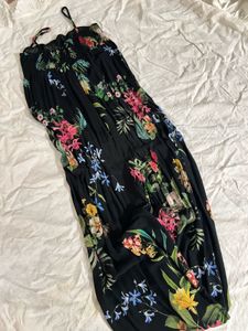 Zara Black Floral Jumpsuit
