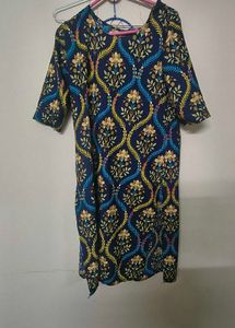 Stylish Navy Blue Printed Kurta
