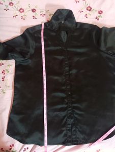 Black satin branded shirt Xxl