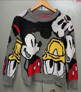 Vintage Mickey & Donald Graphic Knit Sweater