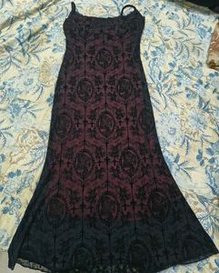 Elegant Black &amp; Red Lace Dress