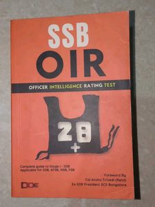 SSB OIR Officer Intelligence Rating Test Book