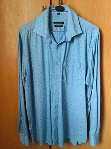 Men's Light Blue Printed Casual Shirt