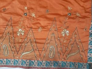 Brown,Blue Saree With Stitched Designer Blouse