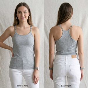 Stylish Grey Racerback Camisole Tank Top