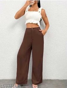Chic Brown Wide-Leg Pants Set