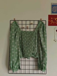 Chic Mint Green Polka Dot Top