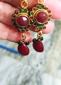Traditional 1gm Gold Set with Ear Rings