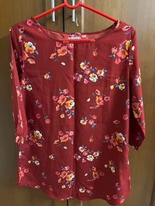 Red Floral Top